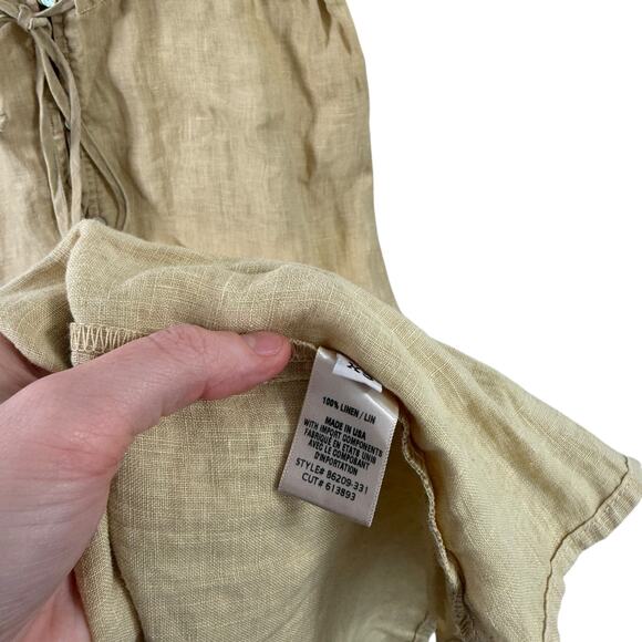 Bella Dahl 100% Linen Button Front Midi Dress Yellow Lagenlook Coastal Womens XS - Picture 5 of 7